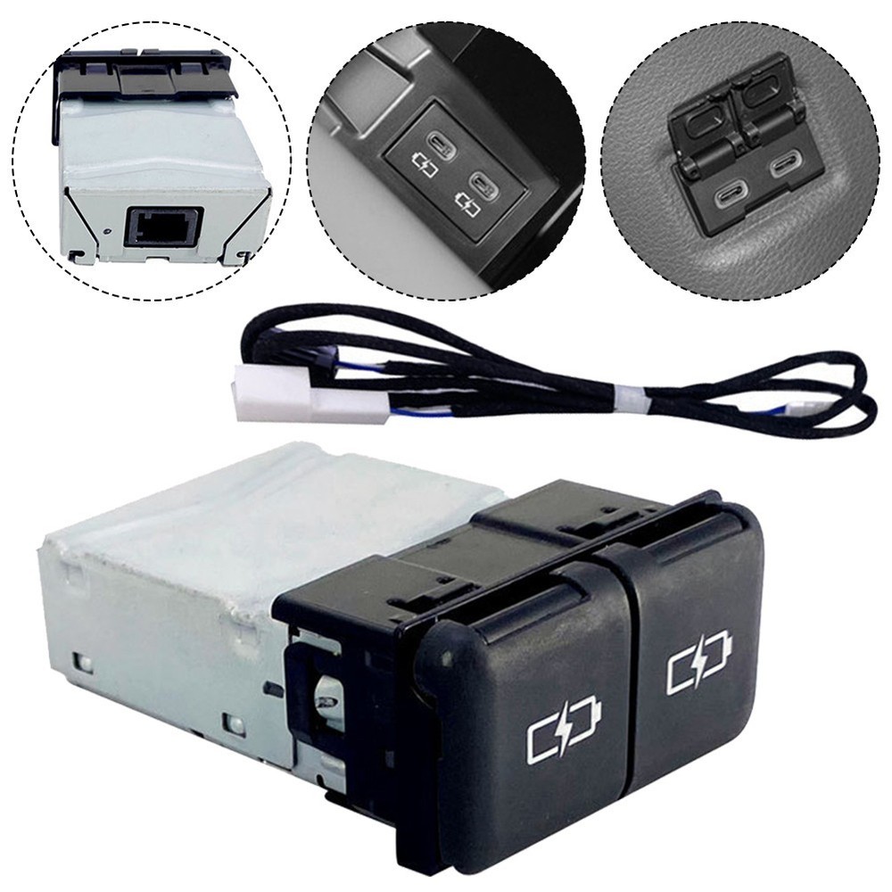 1PC Quick Charge Dual TYPE-C Interface Socket Fast Car Charger Use for Toyota