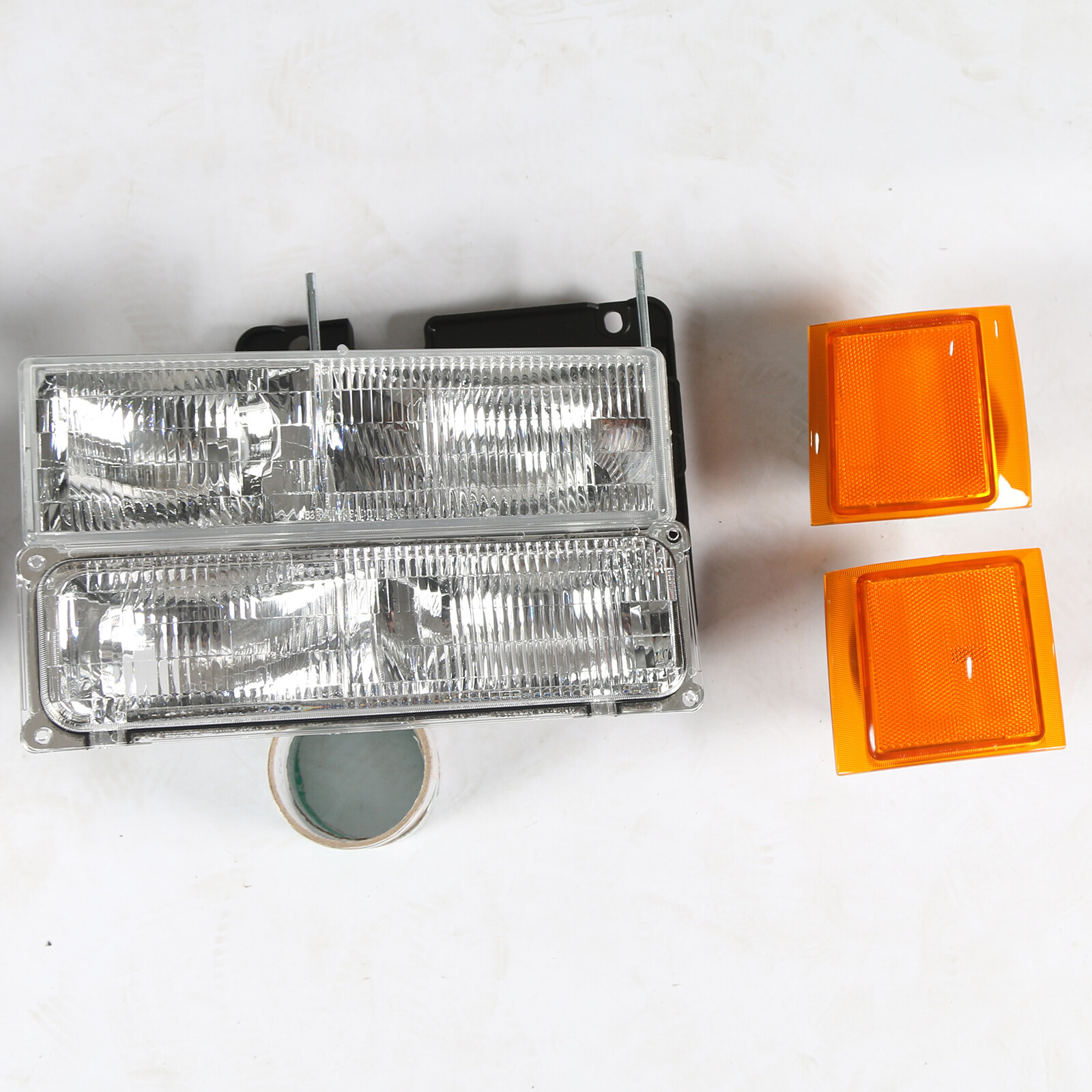 For 1994-1998 Chevy Silverado Headlights OBS C/K 1500 2500 3500 w/ Bumper Lamps