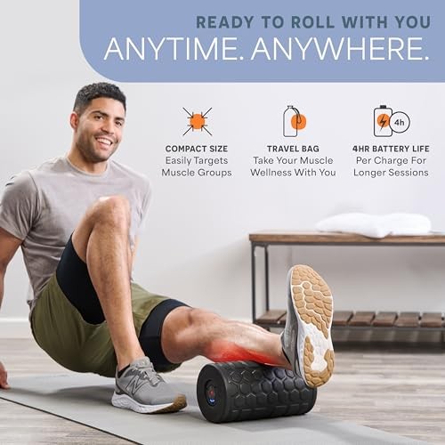 4 Speed Vibrating Foam Roller for Physical Therapy & Exercise - High Large