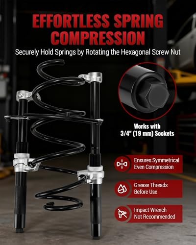 Spring Compressor Tool, Coil Spring Compressor Tool and 10.6" Max Safe Opening