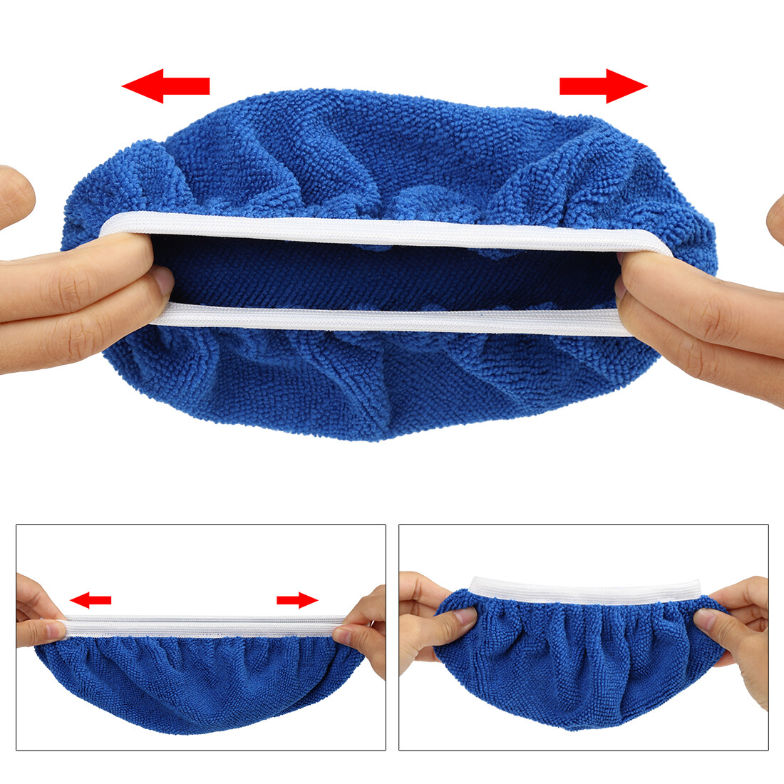 10pcs 5-6 Inch Dark Blue Mircrofiber Car Wax Polishing Bonnet Buffing Pad Cover