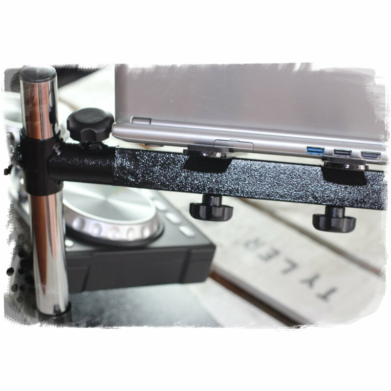 Double DJ Laptop Stand - 2 Tier PA Equipment PC Table Monitor CD Player Speakers