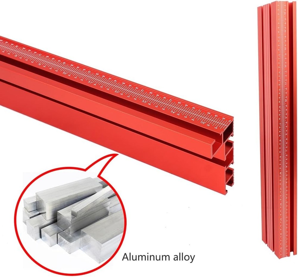 Rustproof T-Track Table Fence with Laser Scale for Universal Woodworking Use