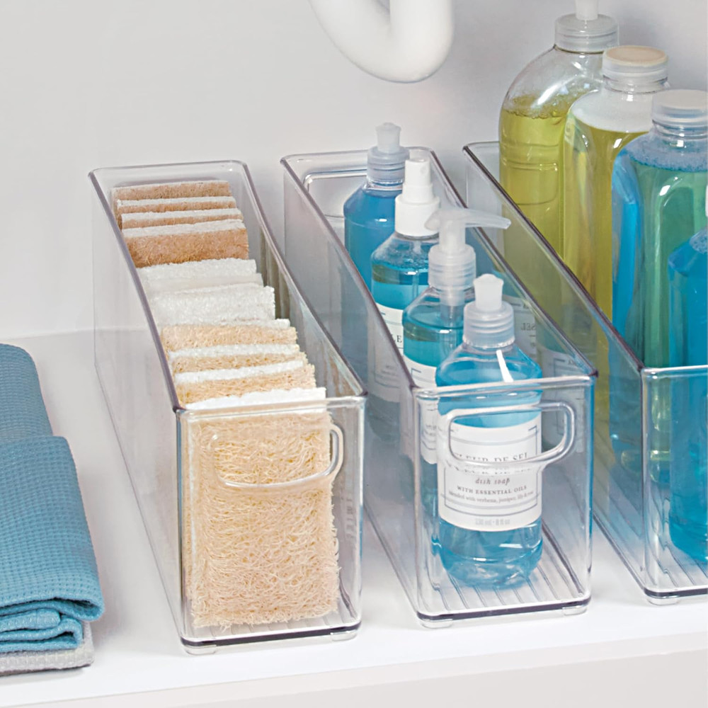 Interdesign Plastic Stackable Pantry Bin - Storage Bin with Handles for Cabinet