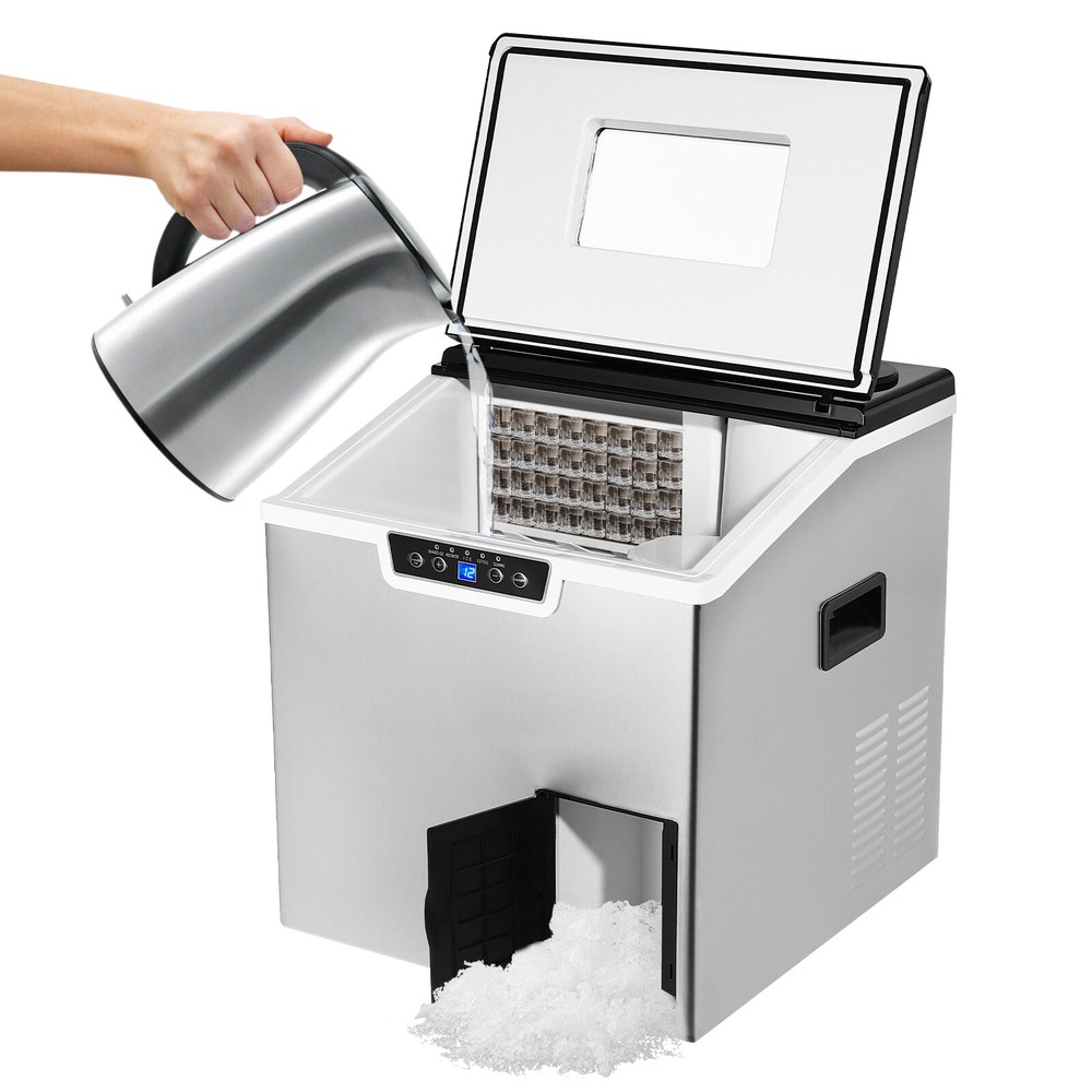 Countertop Nugget Ice Maker, One-Touch Operation Ice Maker with Self-Cleaning