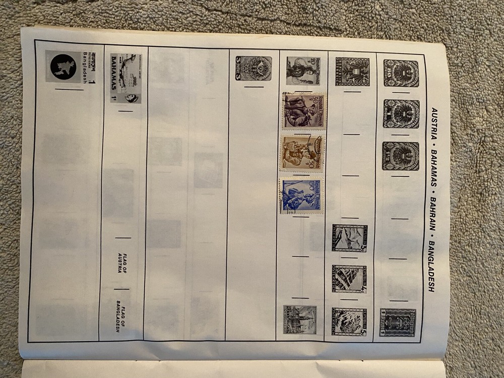 1970’s Stamp Collecting Book with Stamps