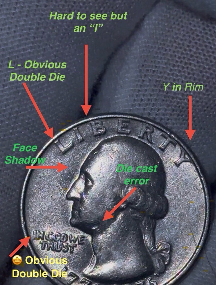 1776-1976 Rare Mint Errors .25C George Washington Quarter