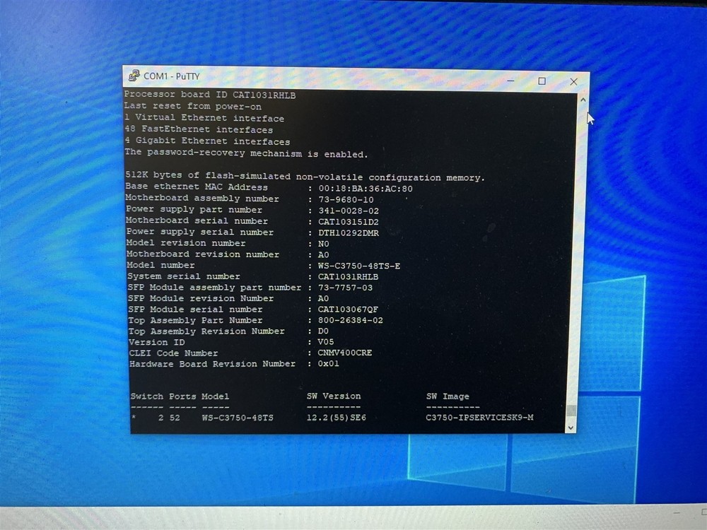 Cisco Catalyst (WS-C3750-48TS-E) 48-Port Rack Mountable Switch Managed Stackable