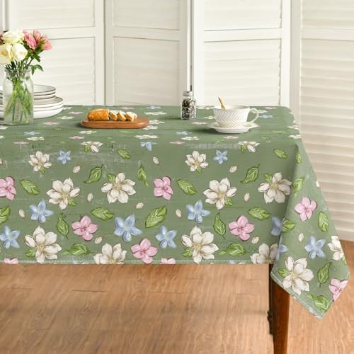 Spring Tablecloth 60×84 Inch Rectangular, Elegant 60" x 84" (Rectangle) Green
