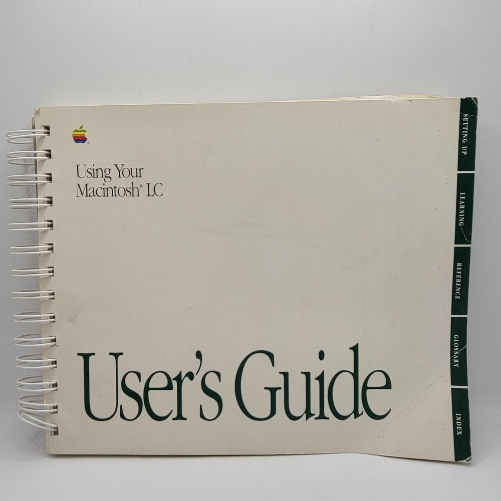 Vintage 1991 Macintosh LC User's Guide Spiral Bound Desktop Mac Computer
