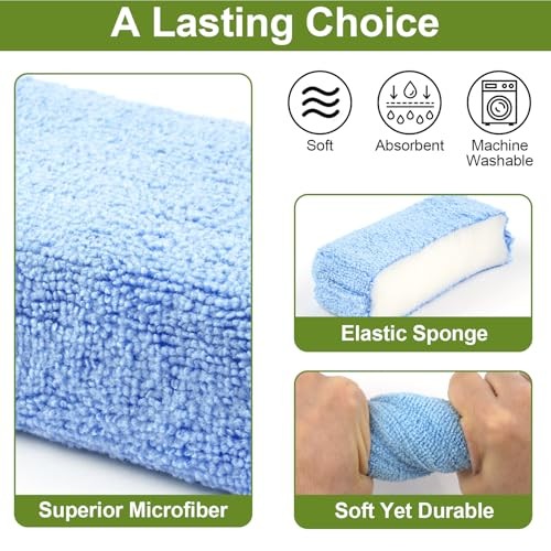 PCS Microfiber Applicator Pad, 4.7"x3.1" Scratch-Free Foam Buffing Scrub 8 Blue