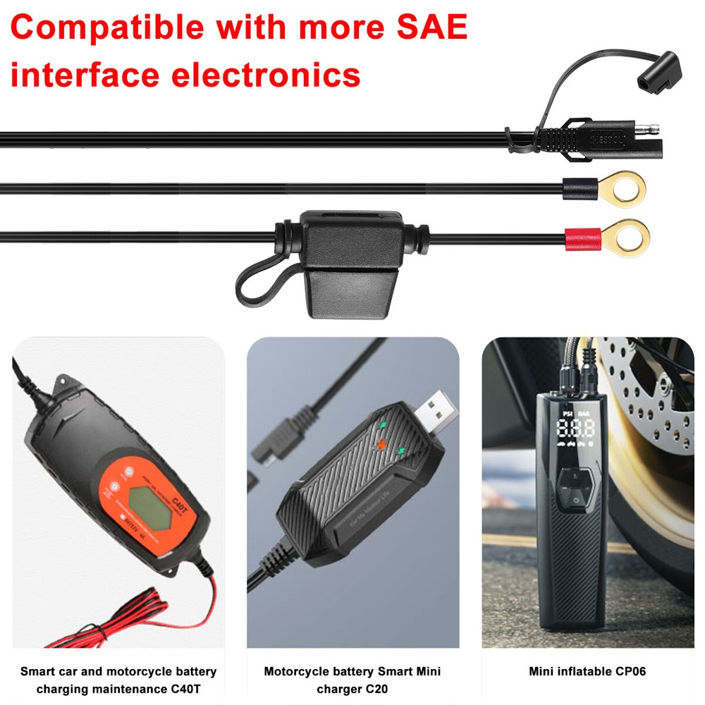 Motorcycle Battery Terminal Solar Cell Sae Connection Wire Connector Harness
