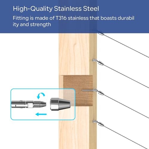 20 Pack Cable Railing Kit QuickLock,Invisible 180° Adjustable Right&Left