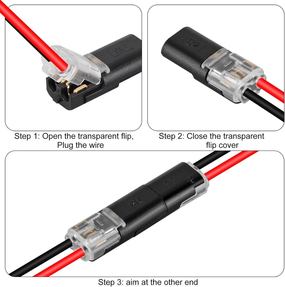 Reusable 2 Pin Low Voltage Wire Connectors - Fast and Safe Wiring Solution