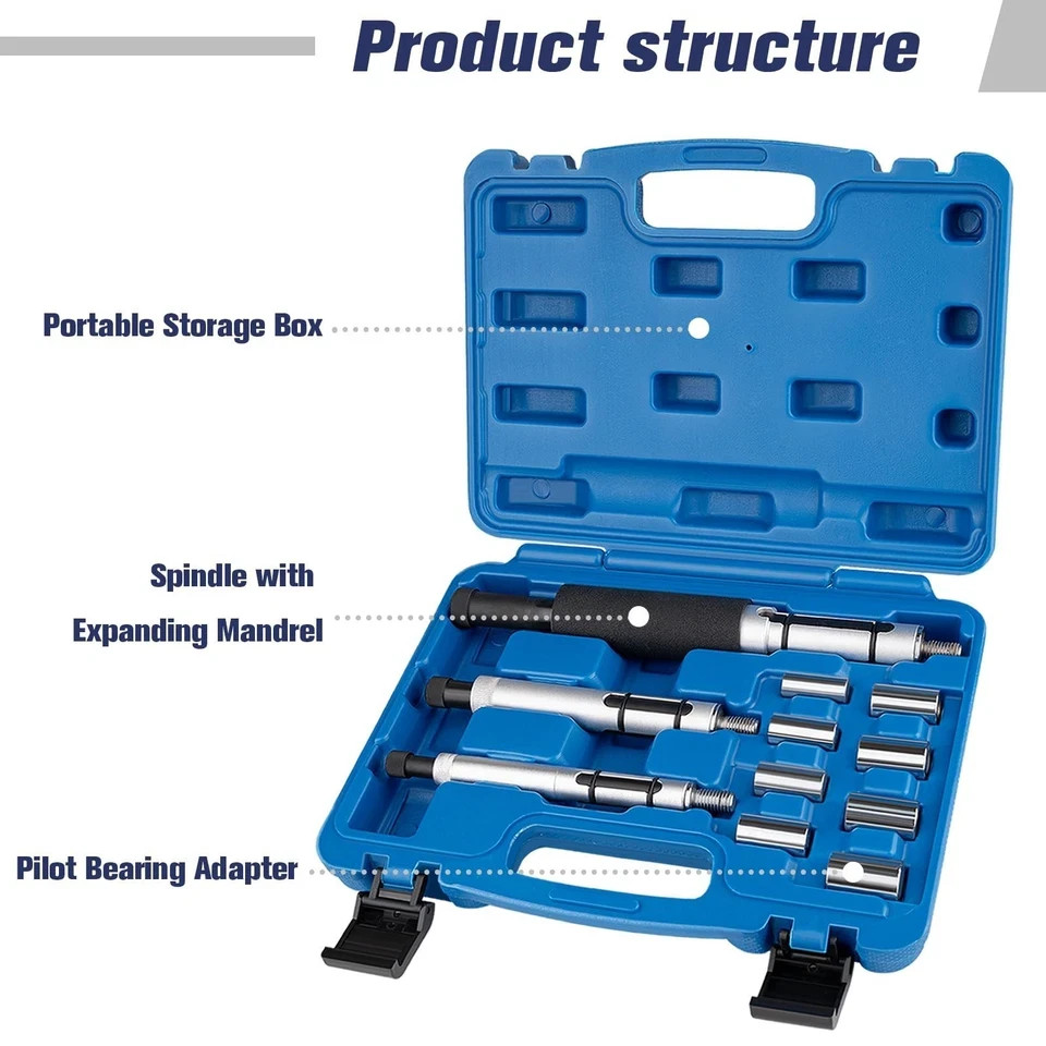 11PCS Universal Clutch Alignment Tool Kit with 3 Spindles with Expanding Mand...