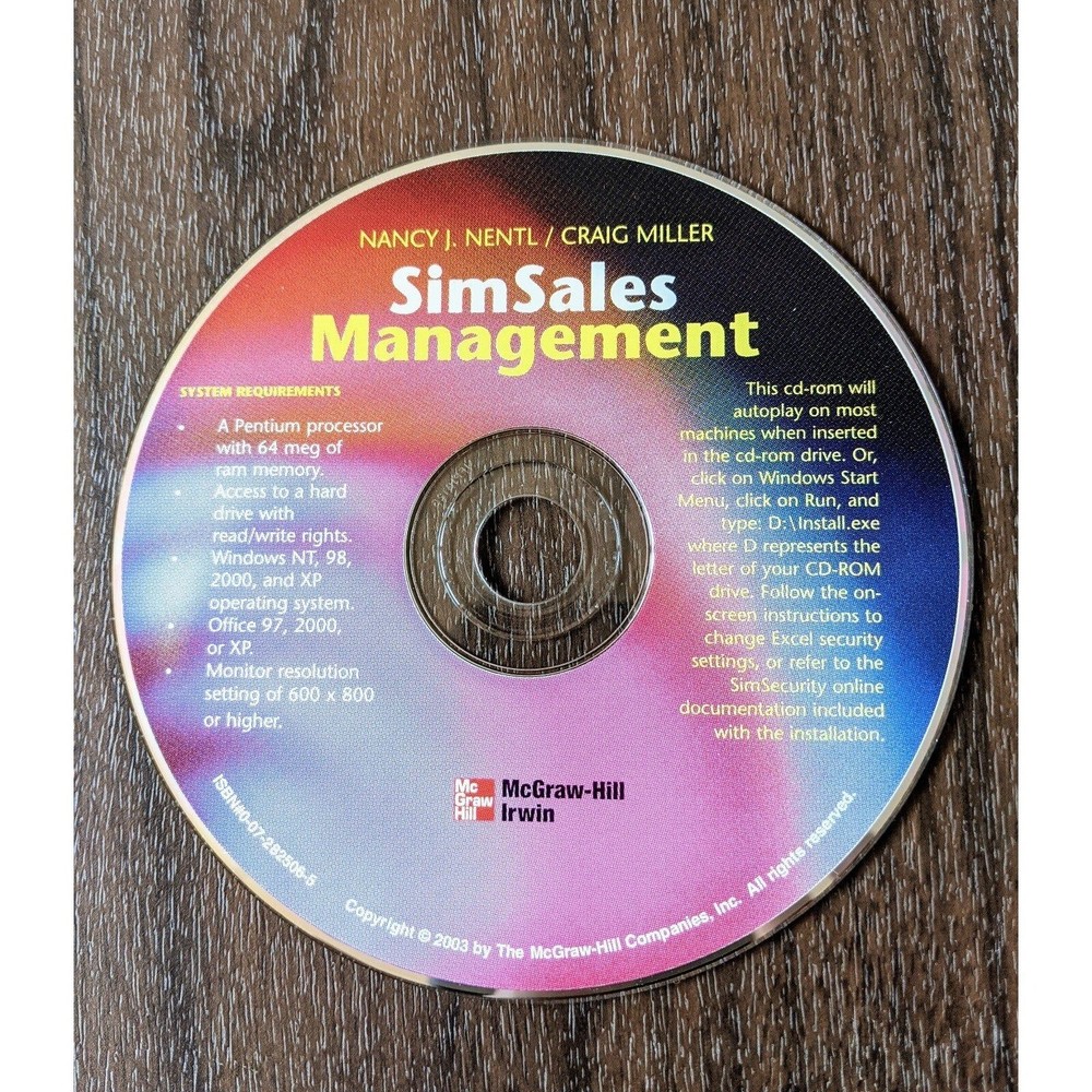 McGraw-Hill Irwin Sims Sales Management CD