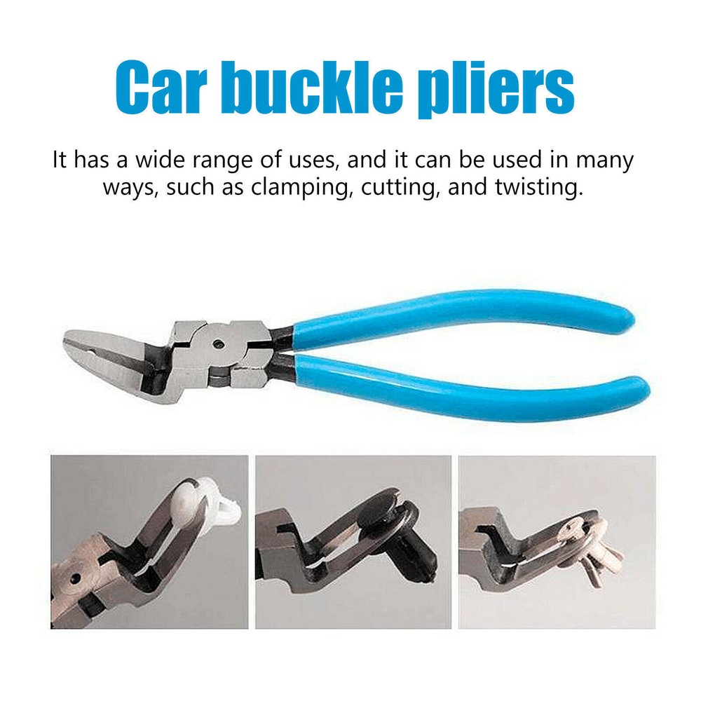 Car Door Panel Trim Clip Removal Tool Fastener Pliers Pin Puller Blue Universal