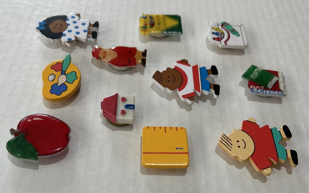 11 Button Covers Bright Colored Education & Teacher Theme Designs