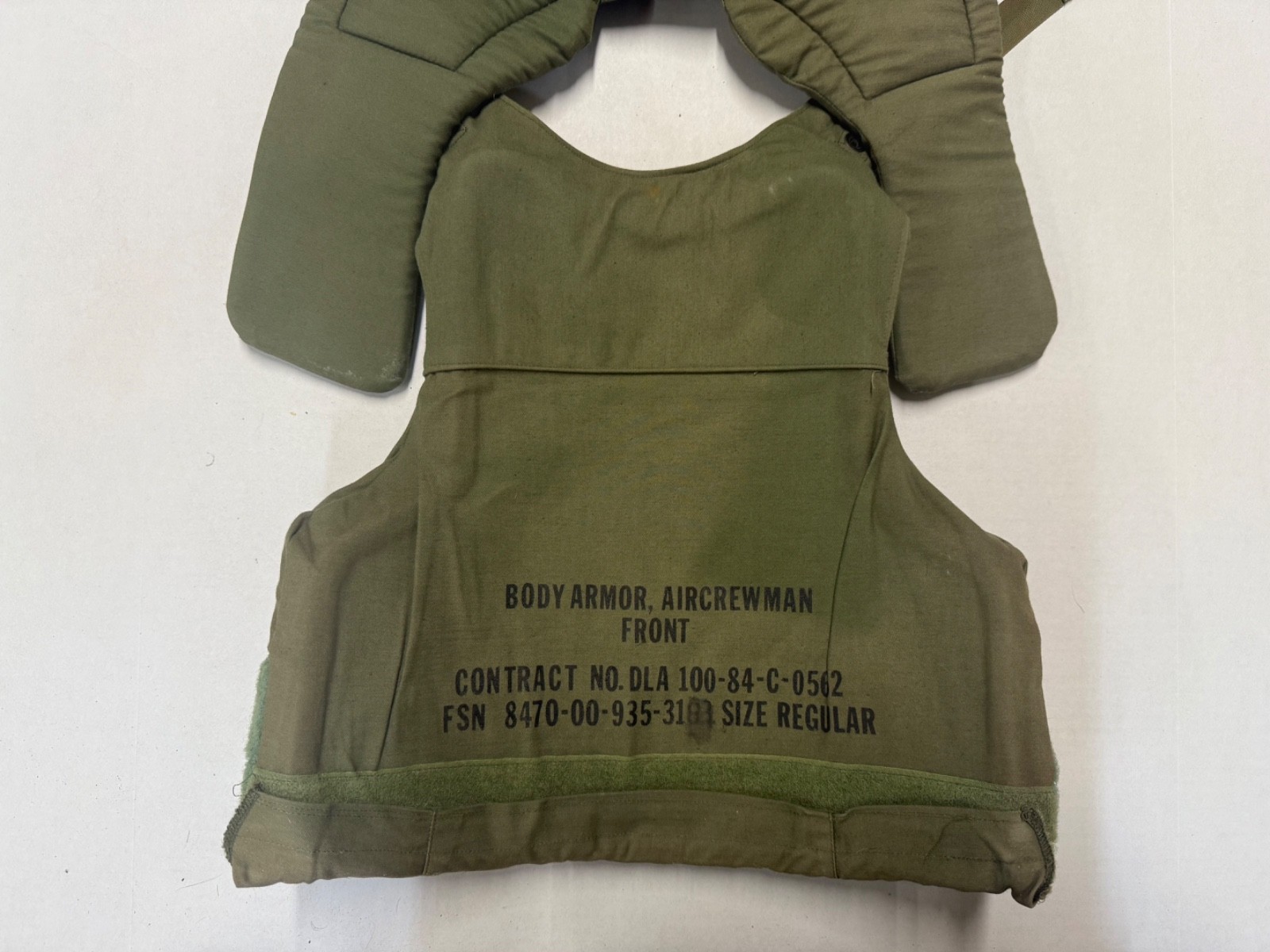 USGI Vietnam Era Aircrewman Body Armor Vest w/ Front Chicken Plate Size Regular