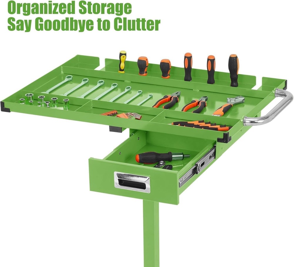 220lbs Tear Down Tray Mobile Work Table Capacity Rolling Tool Table with Drawer