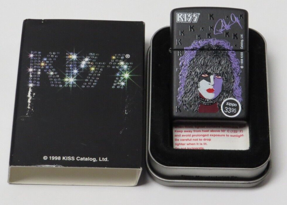 KISS PAUL STANLEY ZIPPO LIGHTER OFFICIAL COMPLETE UNUSED W/ ORANGE STICKER 1998