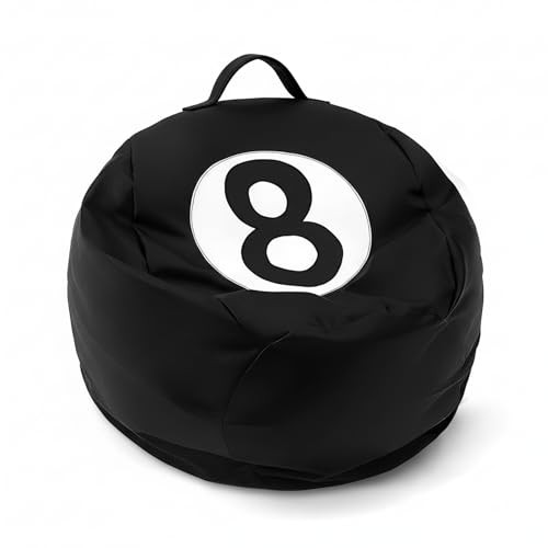 8 Ball Bean Bag Chair Cover Black 8 Ball Stuffed Leather Bean Bag Storage for