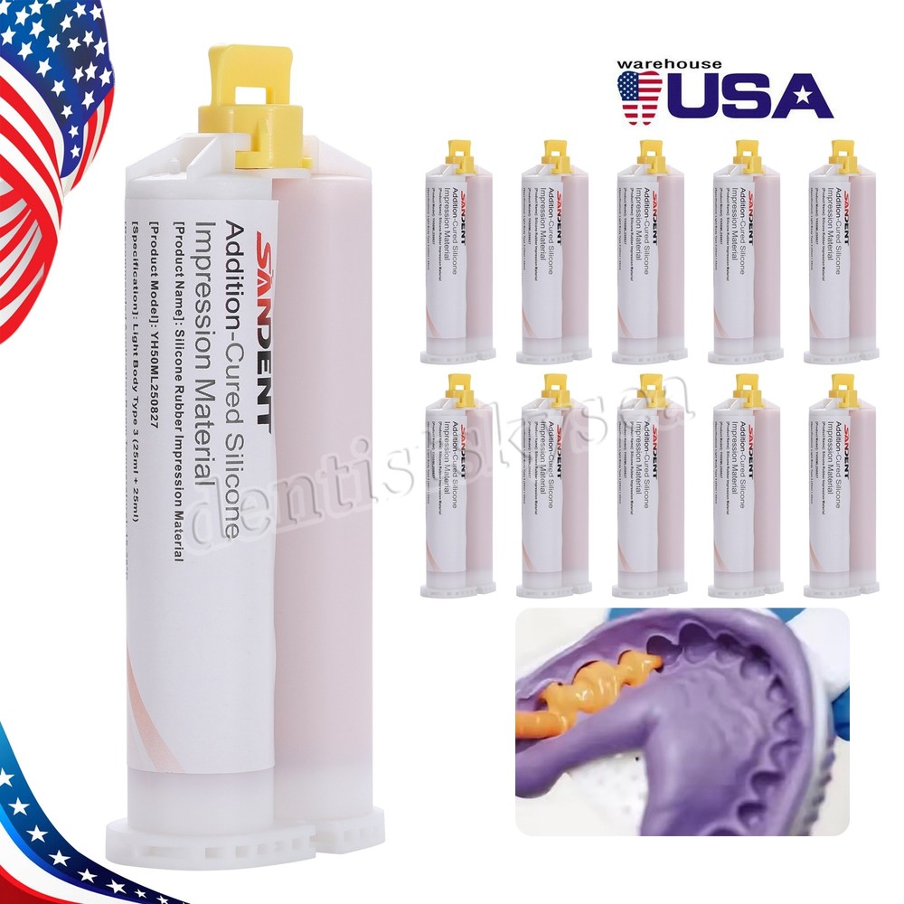 VPS Impression Material Light Body Refill Regular Set 2 x 25ml 5*Tips