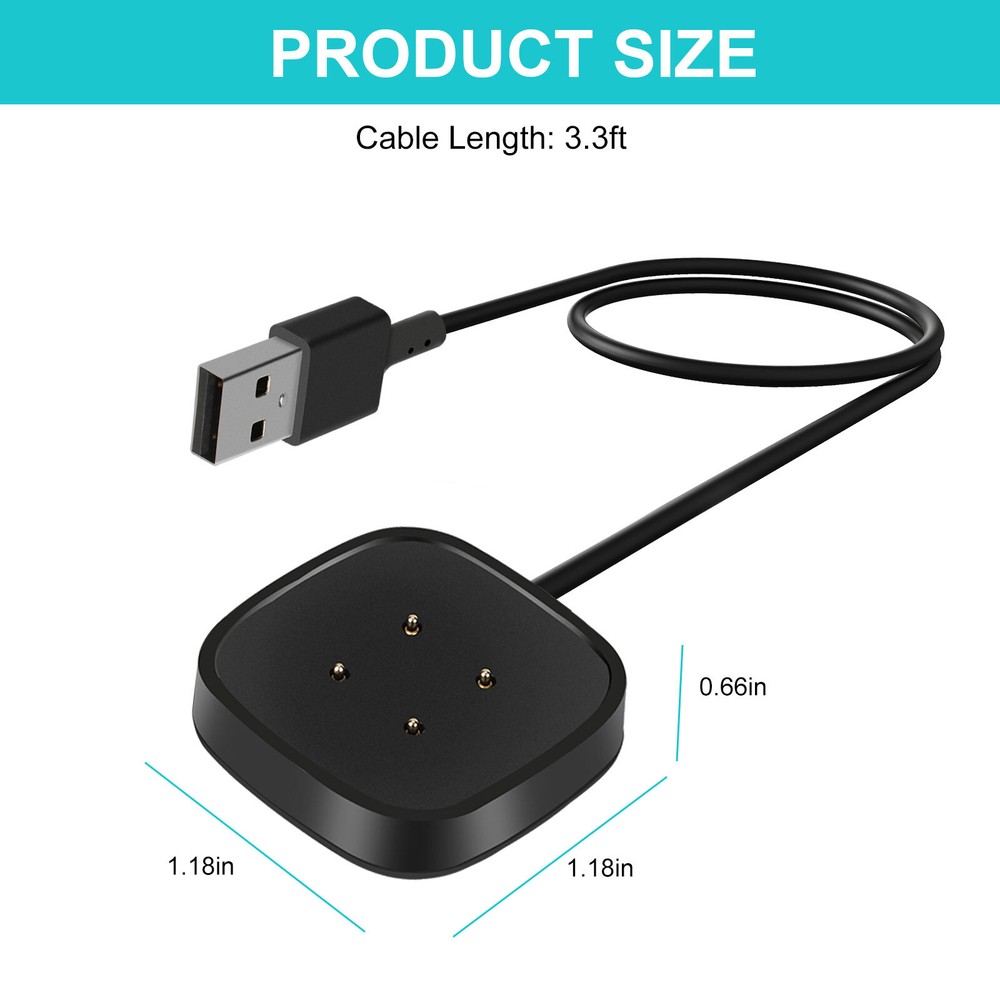 For Fitbit Versa3/Sense Watch Charger Cable Replacement Dock USB Charging Cradle