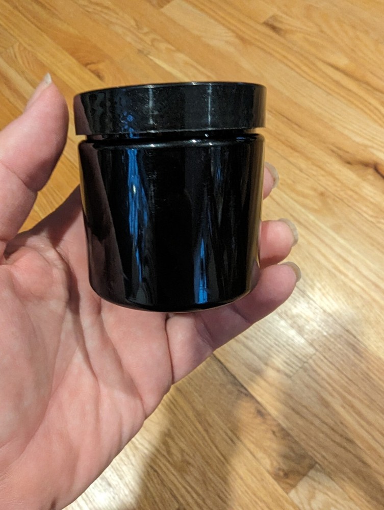 4 ounce Black Plastic Straight Sided Container With Lined Lid