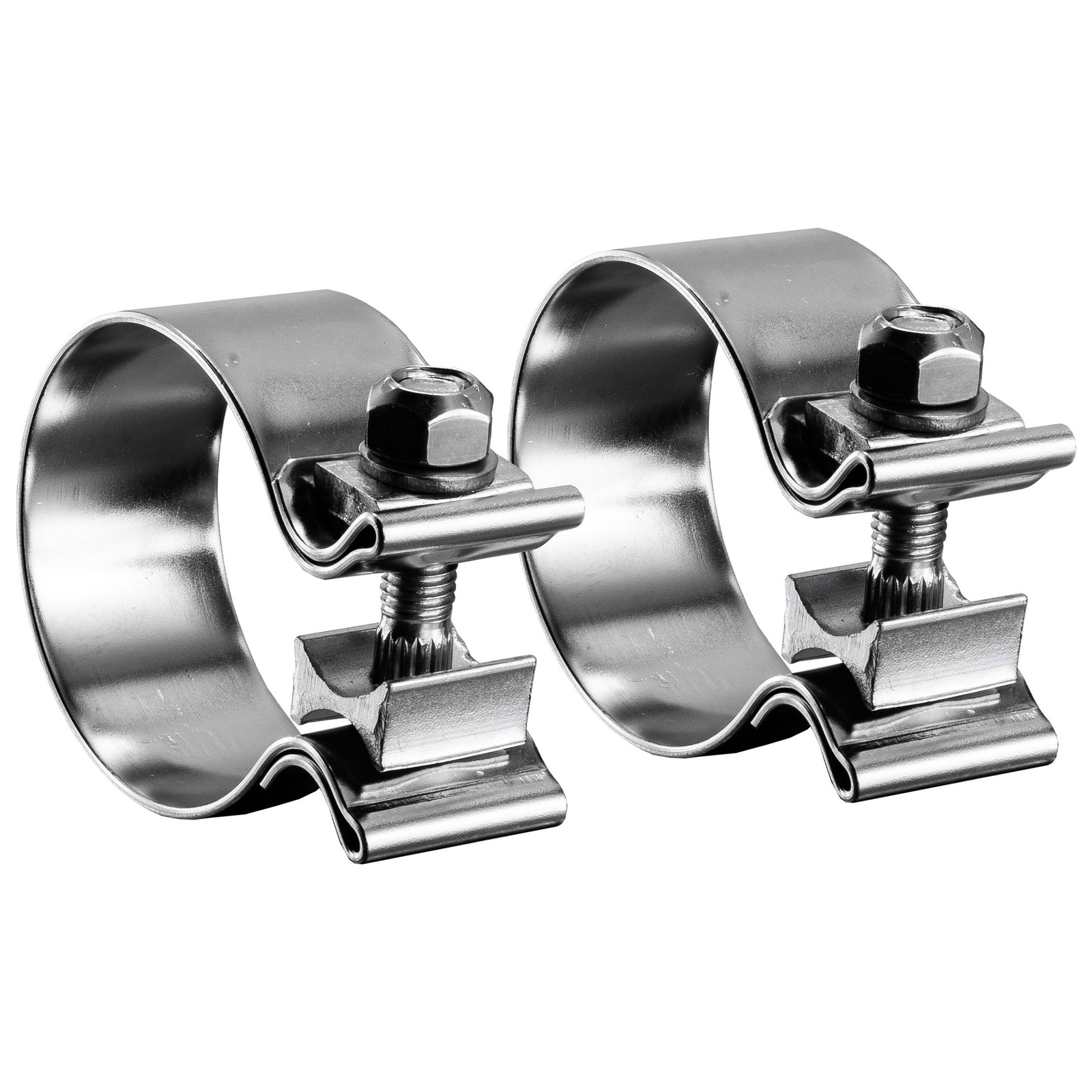 2X Stainless Steel 3" Exhaust Clamp Narrow Band Muffler Clamp for Pipe Muffler.