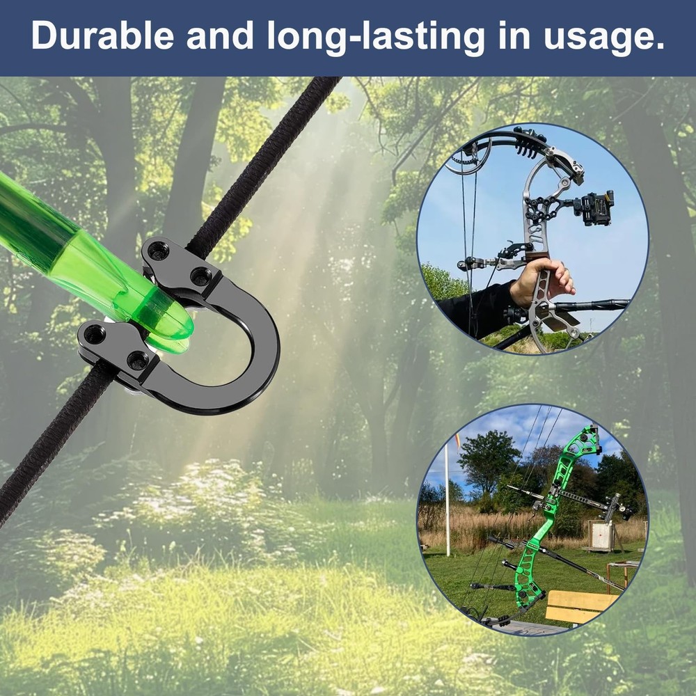2 Sets Archery Metal U Nock D Loop for Compound Bow, Metal D Ring Material Ar...