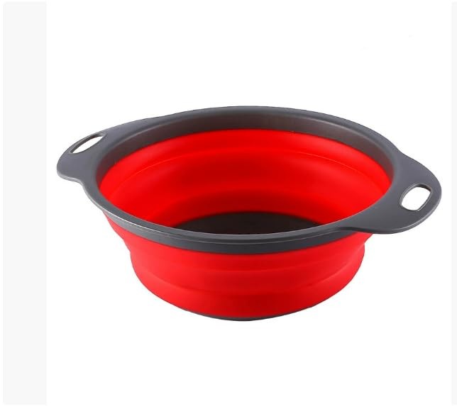 Collapsible Silicone Drain Basket (2-Pack)-space.Saving Foldable Colander & S...