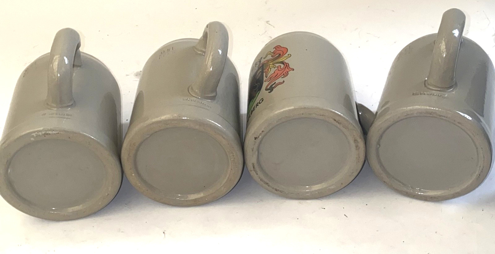 VTG Engelbrau Heidelberg Stoneware Beer Stein LOT OF 4 Germany Gerz 0.5L