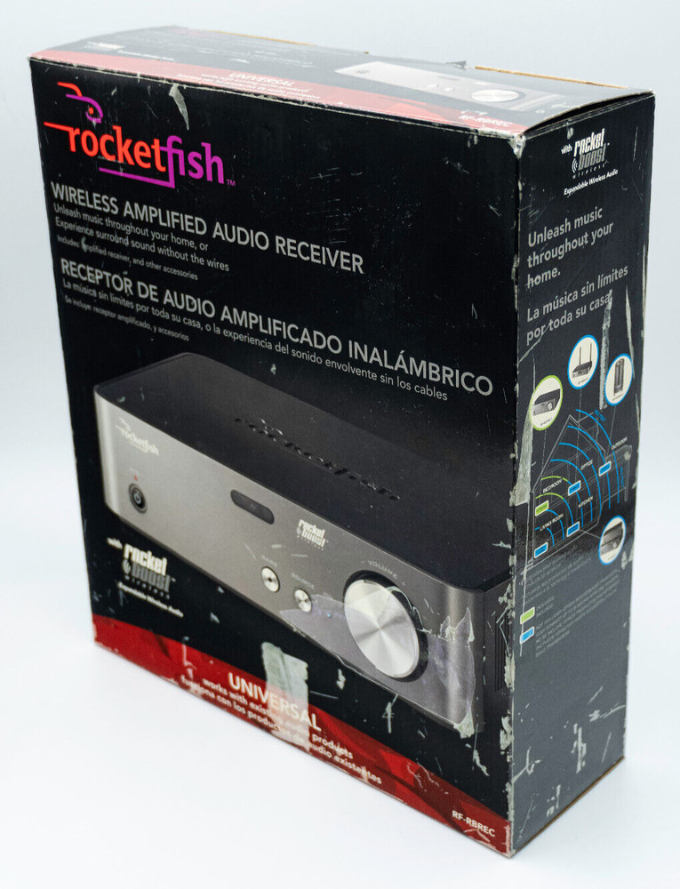 ROCKETFISH Wireless Amplified Audio Receiver RF-RBREC Expandable Wireless Audio