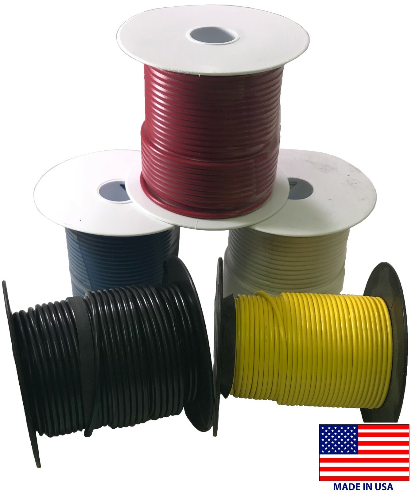 Electrical Primary Copper Wire 12 Gauge 25 100 & 500 FT Lot - 14 Colors - USA