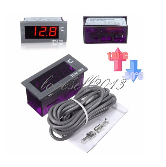 NEW TPM-900 220V Digital Temperature Controller LED Panel Meter with Sensor S