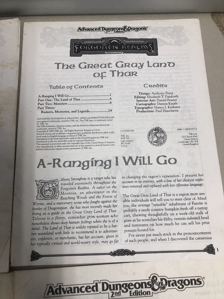 TSR Forgotten Realms Elminster's Ecologies Box With (5) Accessory Modules AD&D