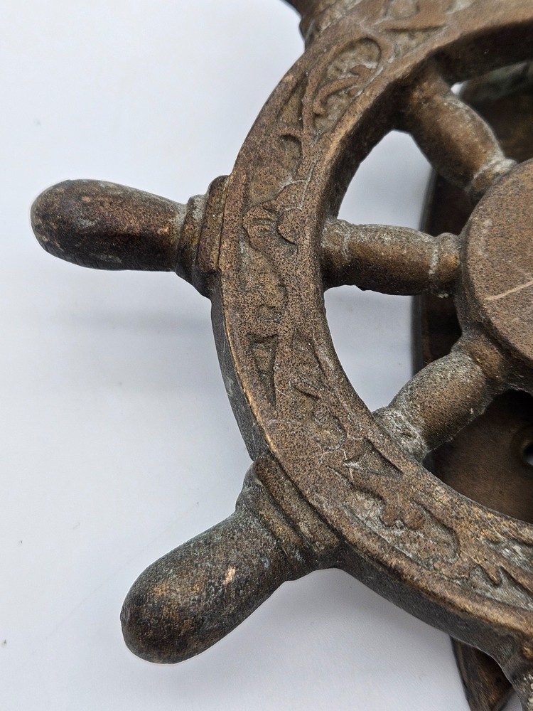 Vintage Ship Wheel brass Door Knocker