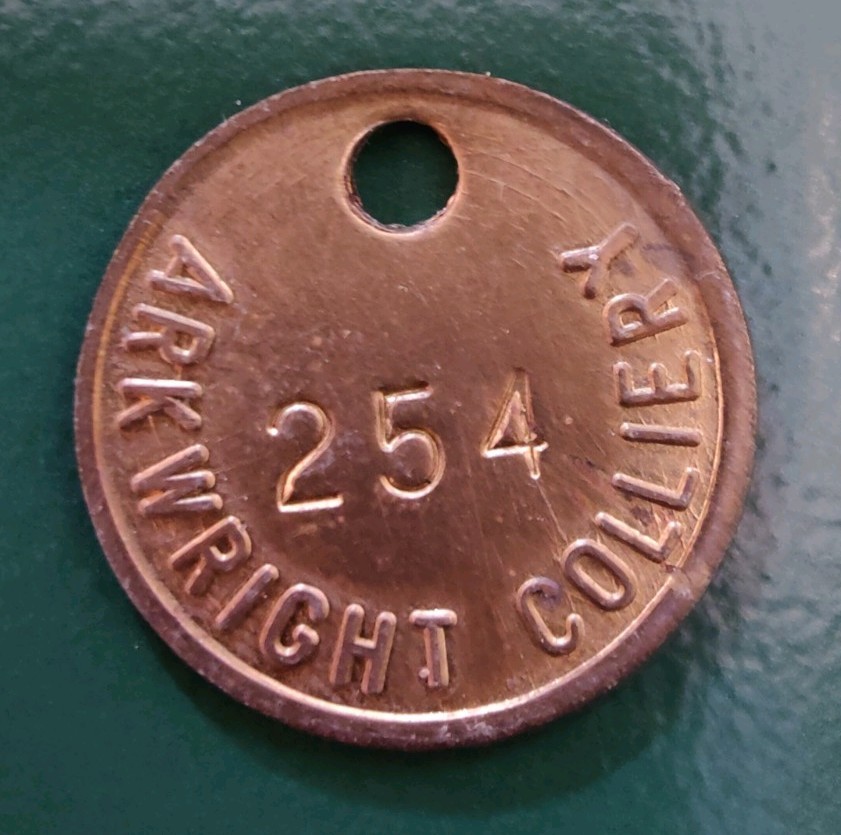 Arkwright Colliery Pit Check Tally marked Arkwright Colliery 254