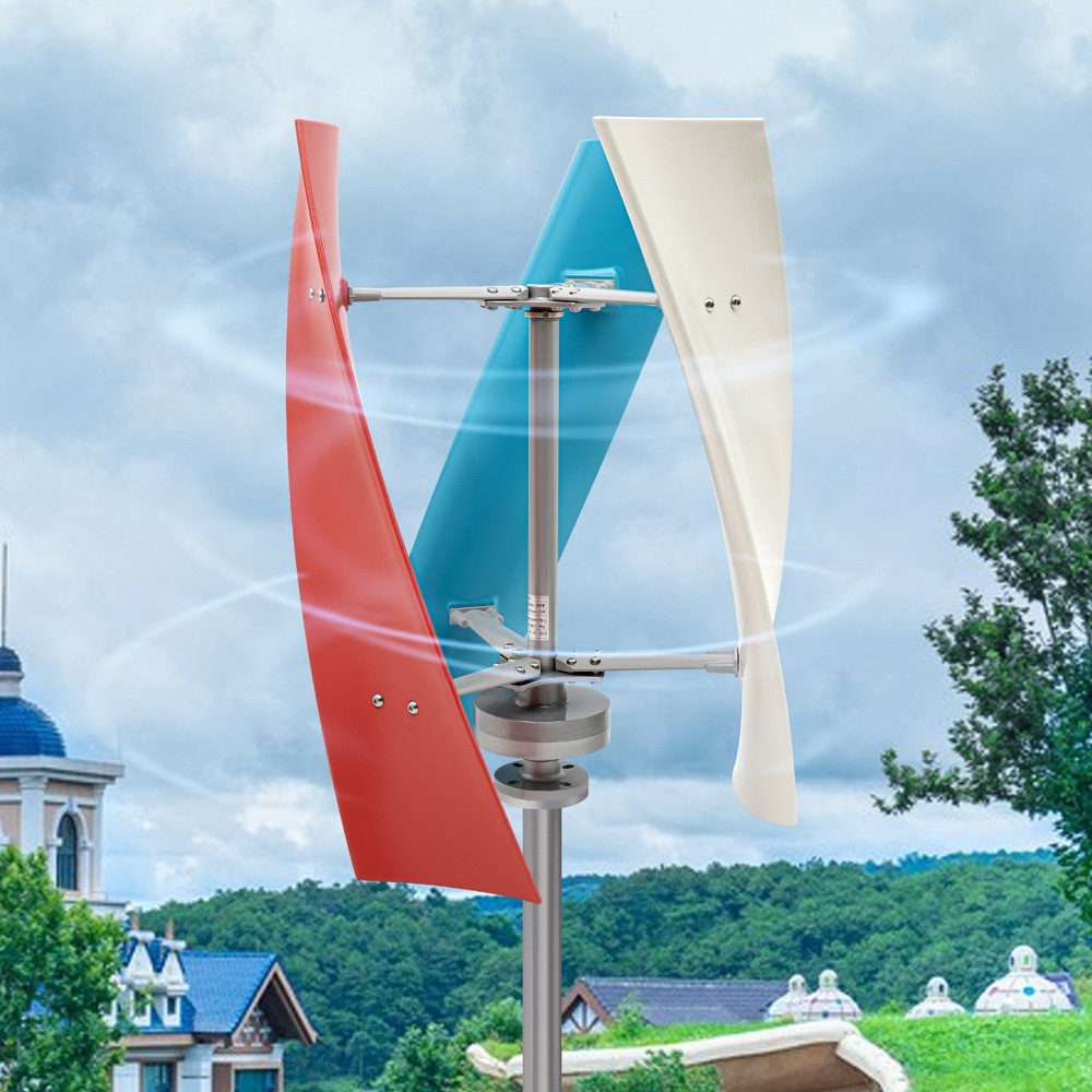 Vertical Axis Wind Turbine Generator 12V w/ Charge Controller Home Windmill Kit
