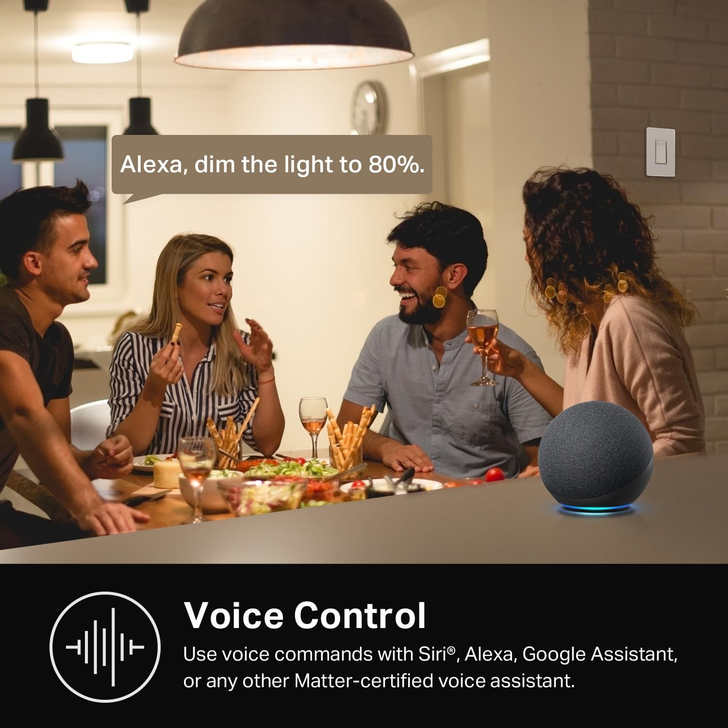 Kasa Smart Dimmer Switch HS220, Single Pole, Needs Neutral Wire, 2.4GHz Wi-Fi