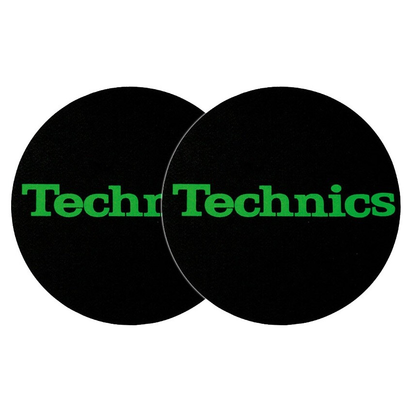 Slipmats Technics Black Logo Green 1 Pair