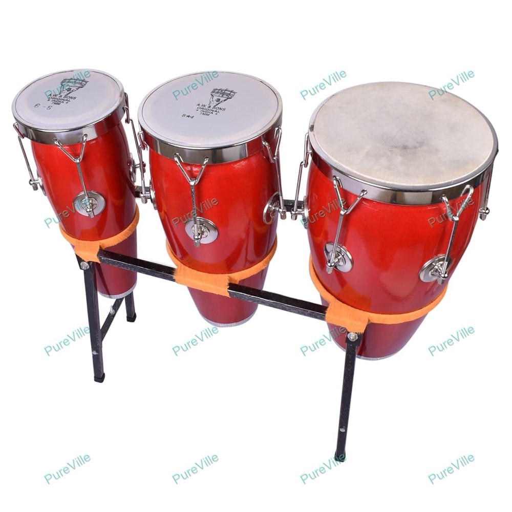 Fibre Congo With Stand Drum Instrument Percussion