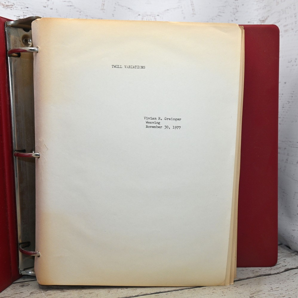 Twill Variations Weaving Pattern Sample Book Binder Instructions Handmade 1977