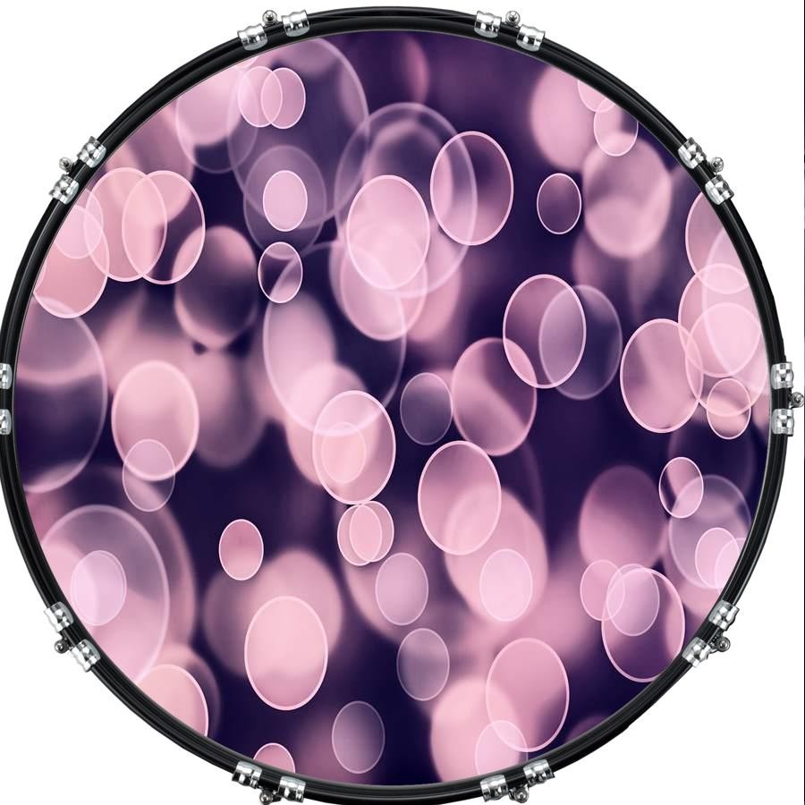 Custom 22" Kick Bass Drum Head Graphical Image Front Skin Bubbles 3