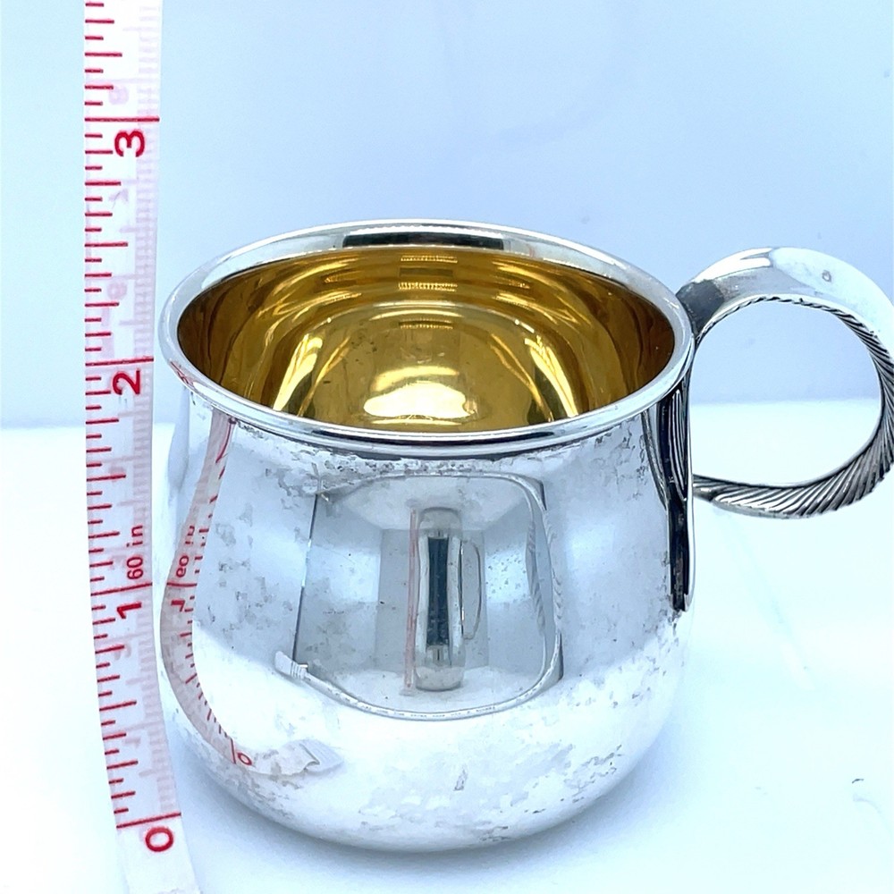 Grainger McKoy Feathered Handle Sterling Silver Baby Cup ￼