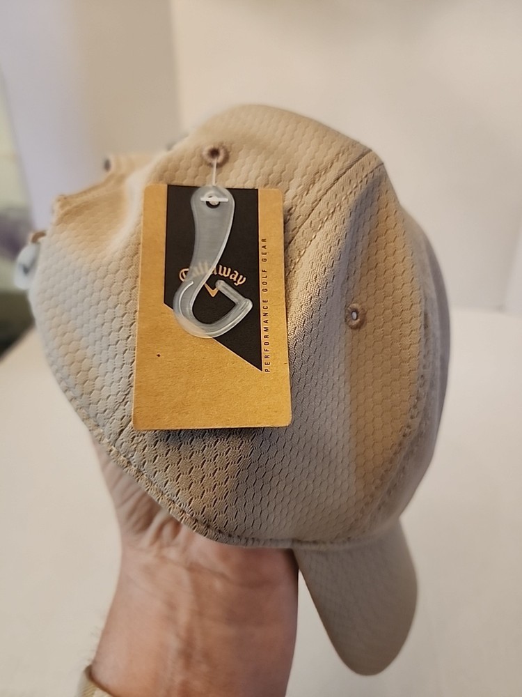 NEW! Callaway Perfomance Pro Beige Adjustable Golf Hat/Cap Soft Has Tags. 🧢