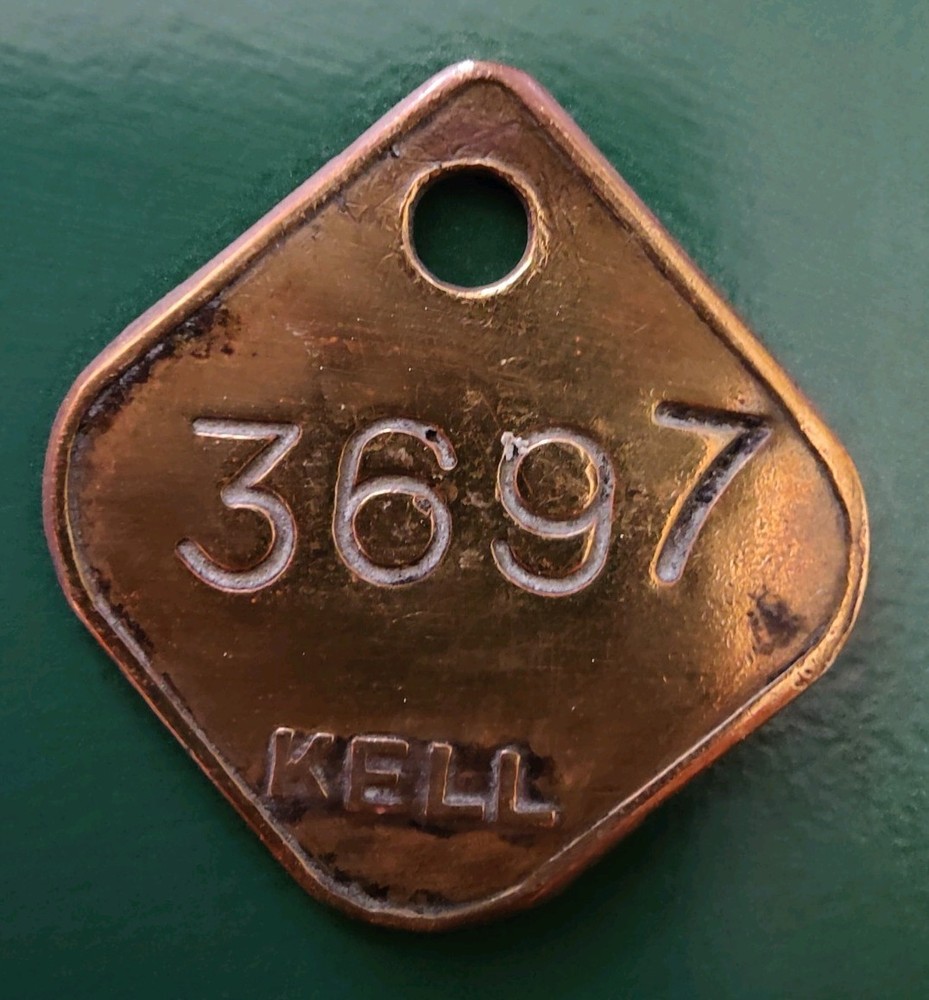 Kellingley Colliery Pit Check Tally Token marked Kell 3697