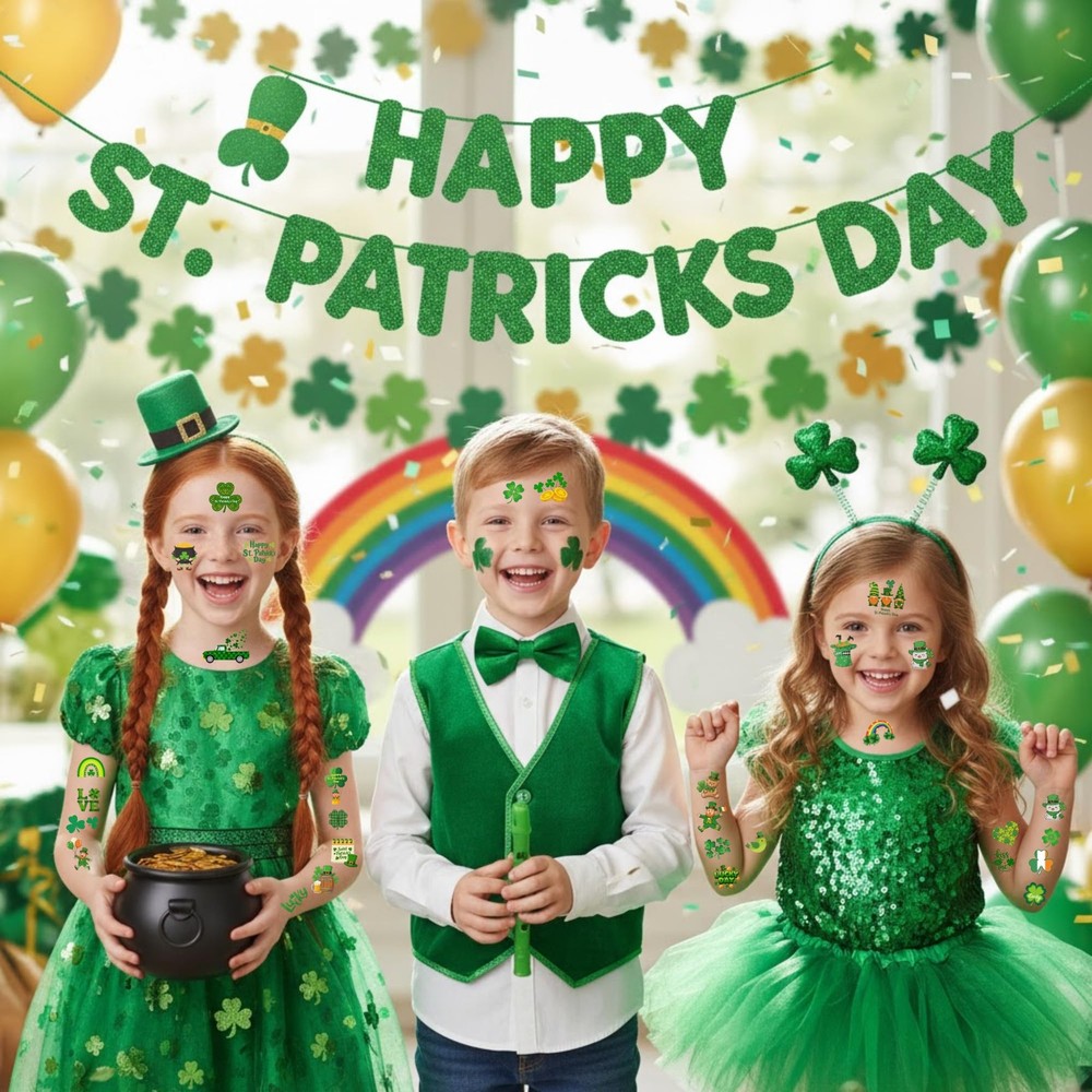 160PCS St Patricks Temporary Tattoos Stickers | Medium,