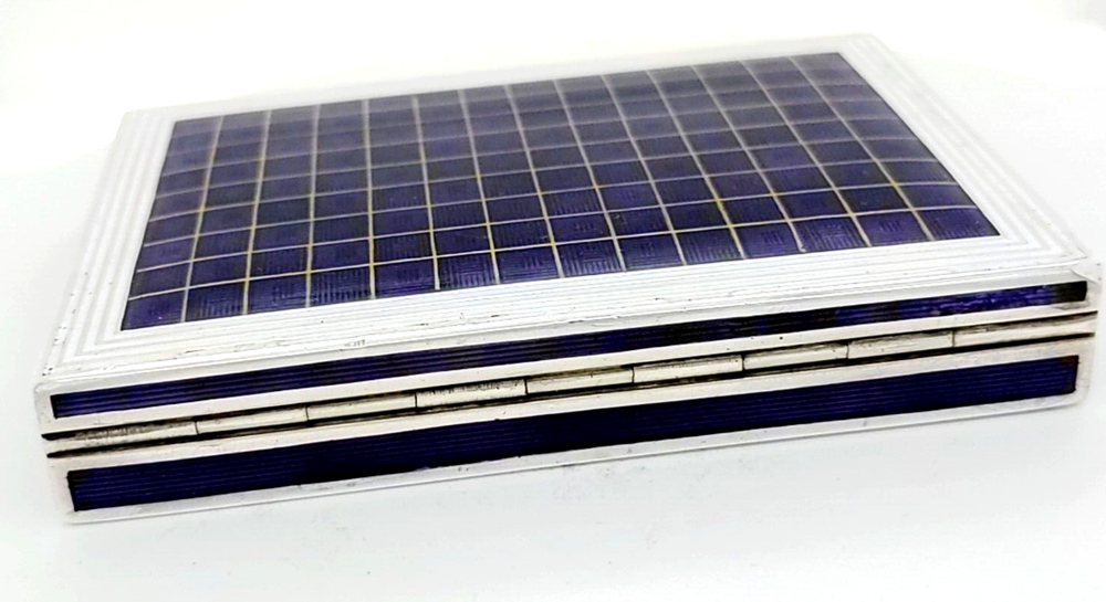 Purple Chequered Silver Cigarette Case